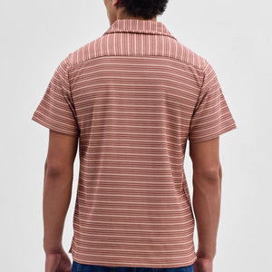 Peach Textured Stripes Shirt