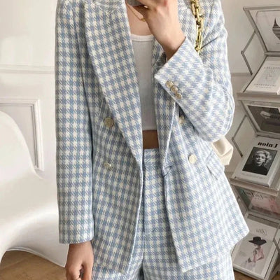 Jace Statement Tweed Set - Blazer and Shorts in Blue