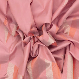 Dusty Pink Handloom Kanchipuram Silk Saree With Triangle Motifs