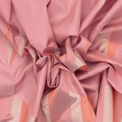 Dusty Pink Handloom Kanchipuram Silk Saree With Triangle Motifs