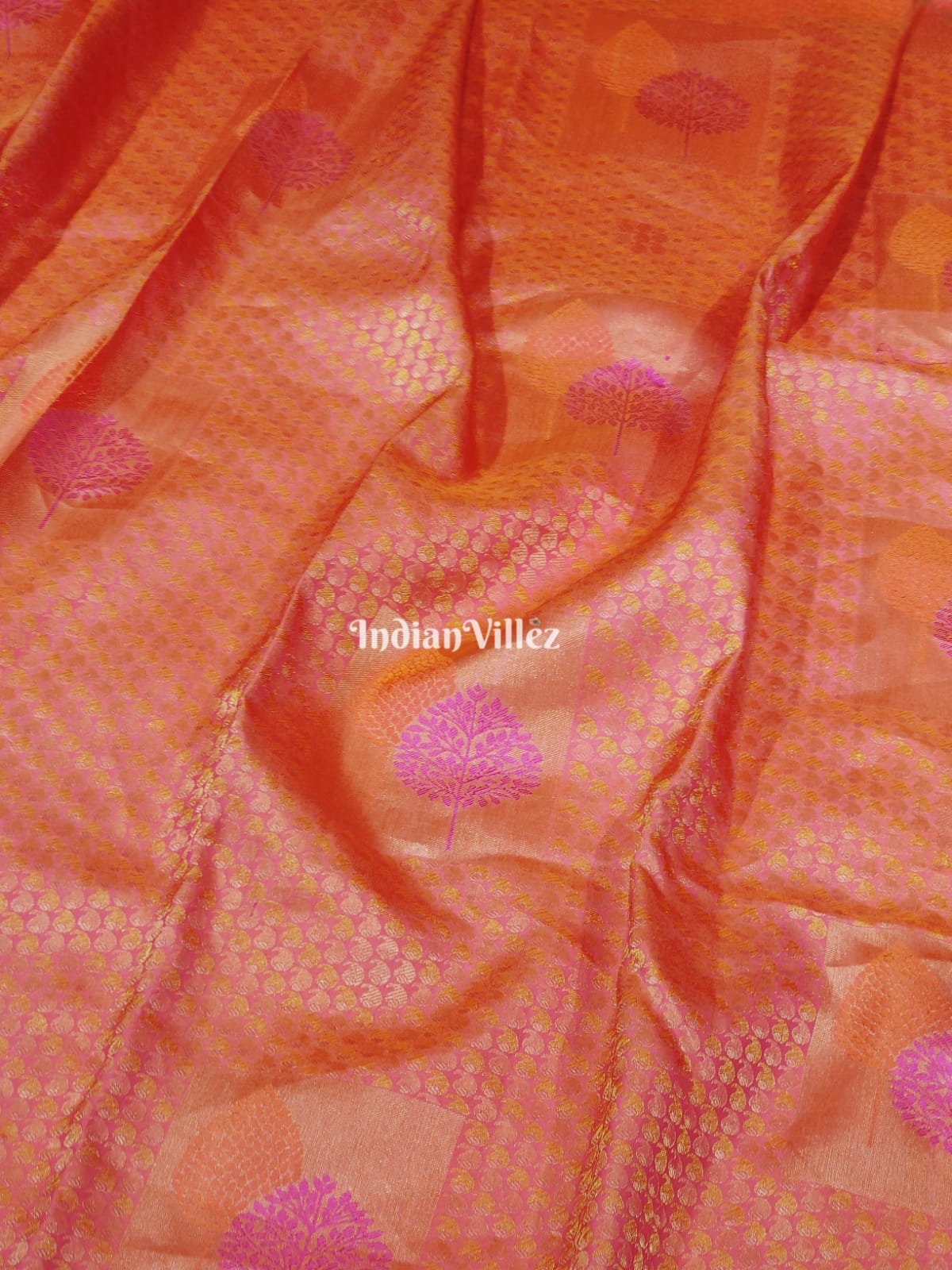 Pink Rani with Border Kanjivaram Silk Saree
