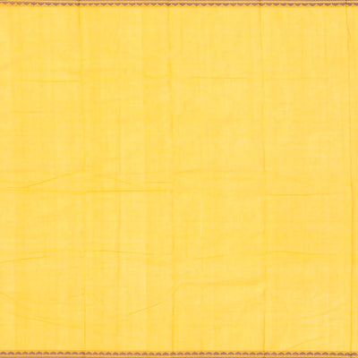 Yellow Handloom Kanchi Cotton Saree With Checks