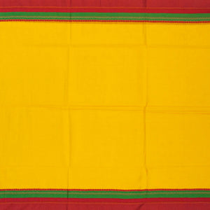 Yellow Woven Bengal Cotton Saree With Red Border
