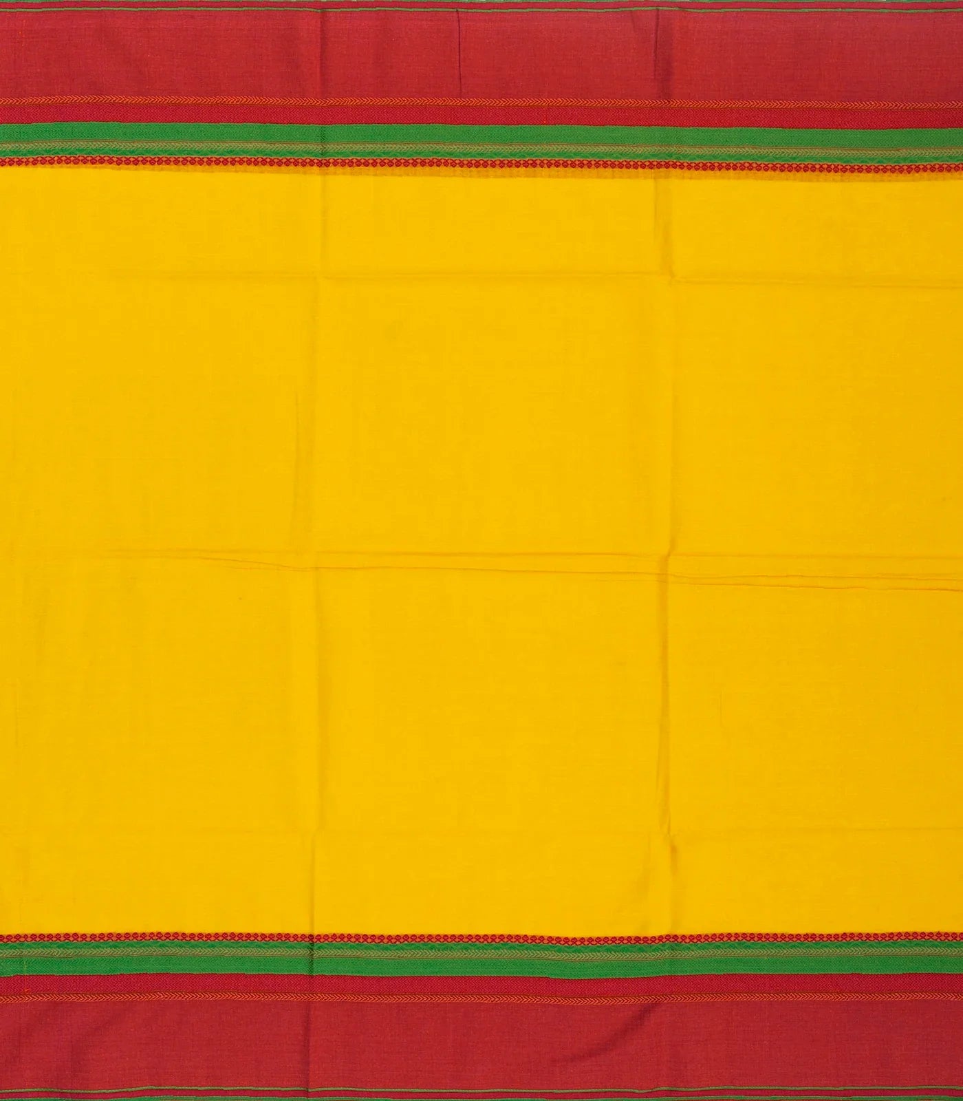Yellow Woven Bengal Cotton Saree With Red Border