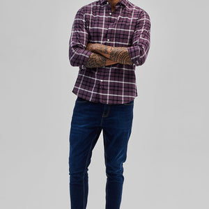 Purple Slim Fit Checks Shirt