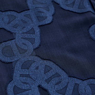 Navy Textured Box Fit Shirt