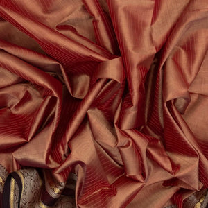 Dusty Pink Tissue Handloom Silk Cotton Saree With Zari Stripes