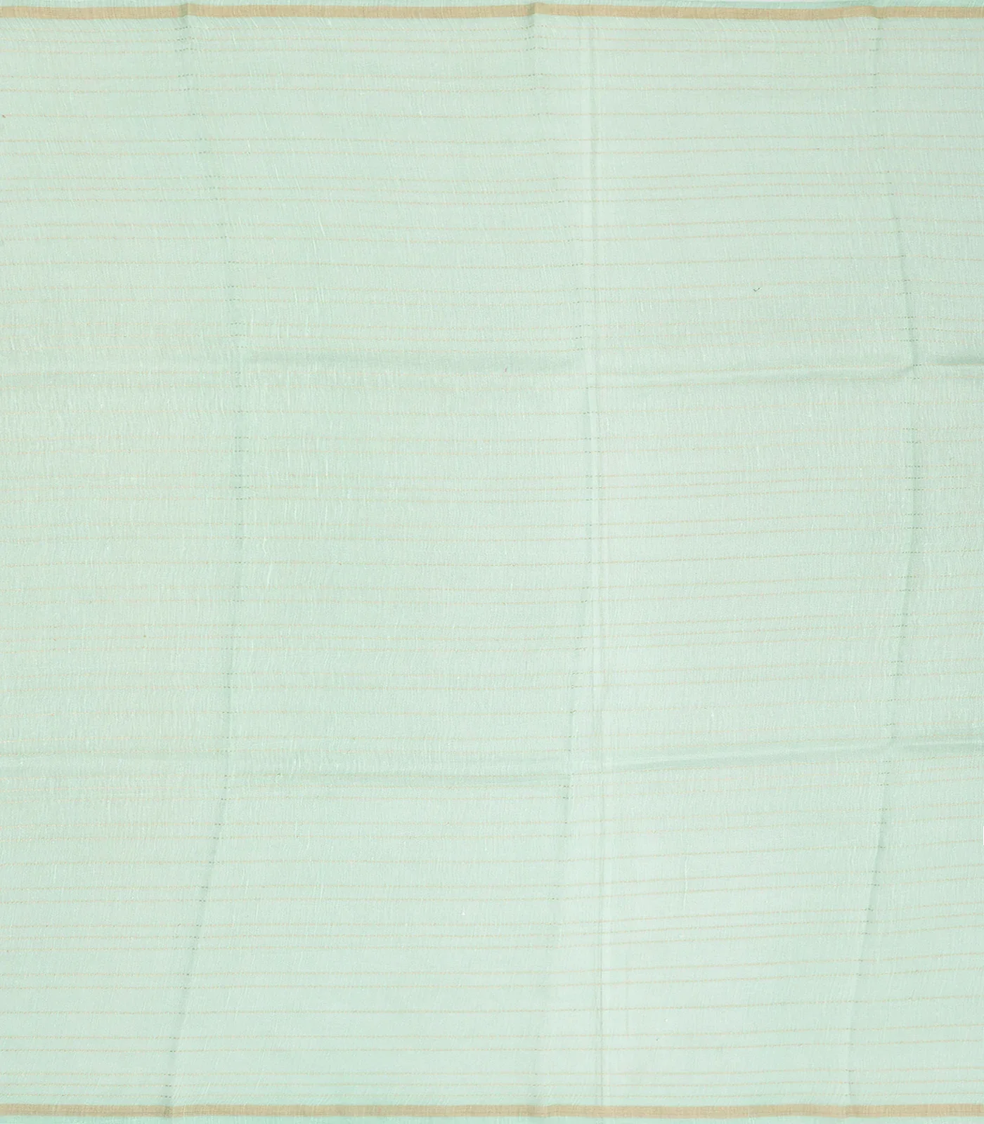 Turquoise Handwoven Linen Saree Printed With Floral Motifs