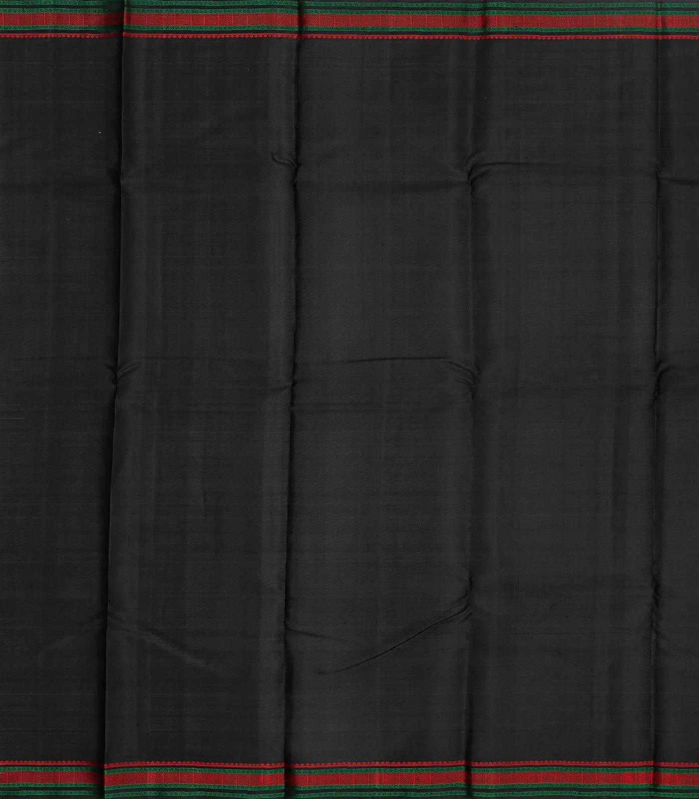 Black Handloom Kanchi Cotton Saree With Dotted Stripes