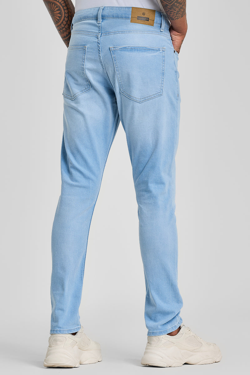 Light Blue Tapered Fit Jeans