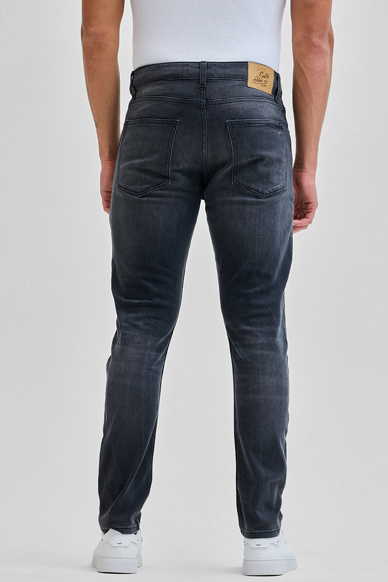 Grey Tapered Fit Jeans