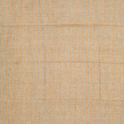 Gold Handloom Linen Saree With Temple Buttas