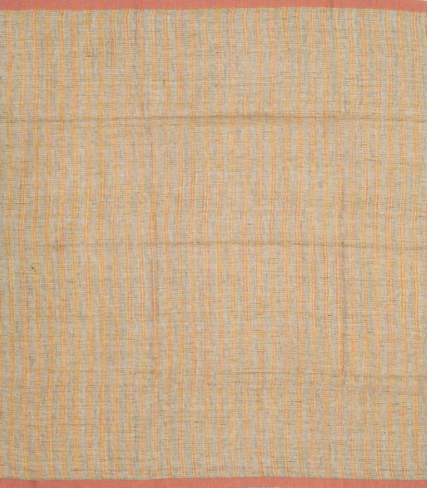 Gold Handloom Linen Saree With Temple Buttas