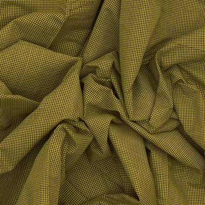 Olive Green Mangalagiri Cotton Saree With Checks & Contrast Border