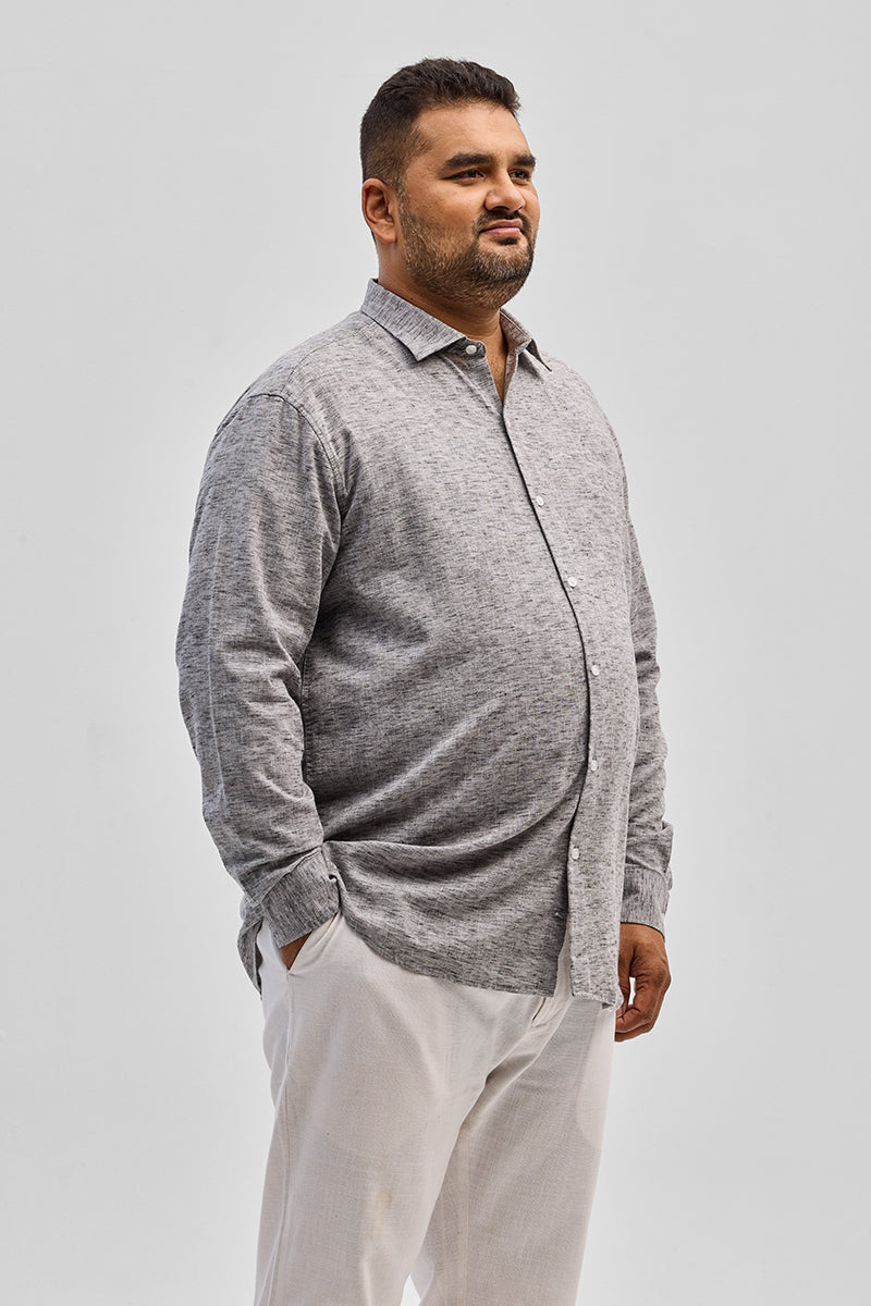 Black Linen Blend Shirt