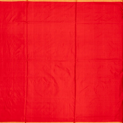 White Handloom Ikat Silk Saree With Contrast Red Border