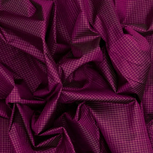 Magenta Handloom Kanchipuram Silk Saree With Zari Checks