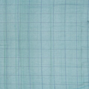 Steel Blue Handloom Venkatagiri Cotton Saree With Checks & Buttas