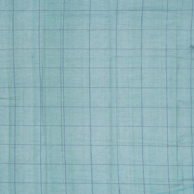 Steel Blue Handloom Venkatagiri Cotton Saree With Checks & Buttas