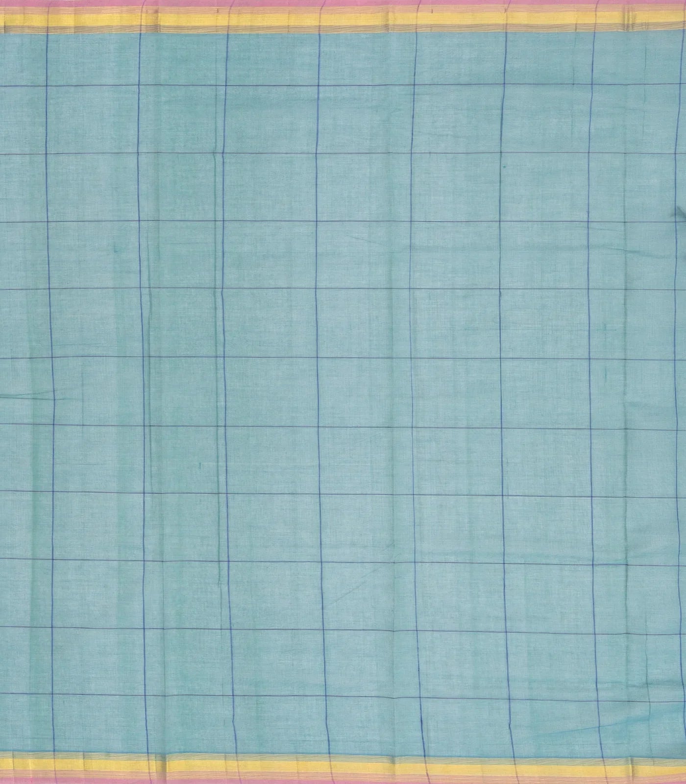 Steel Blue Handloom Venkatagiri Cotton Saree With Checks & Buttas