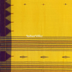 Yellow Odisha Handloom Natural Dye Kotpad Cotton Saree