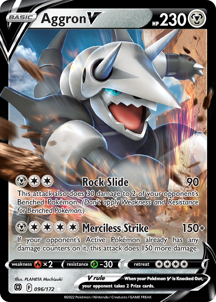 Aggron V - 096/172 - Rare Holo V
