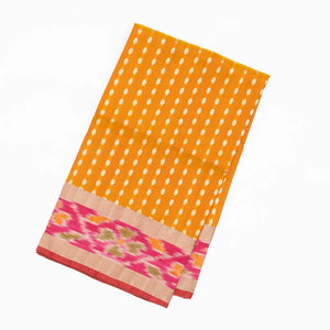 Mango Yellow Handloom Uppada Silk Saree With Floral Motifs