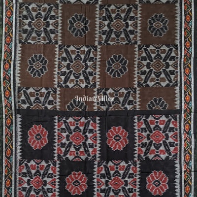 Cofee Black Maniabandha Odisha Ikat Cotton Saree