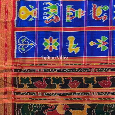 Violet Blue Odisha Ikat Nabakothi Khandua Silk Saree