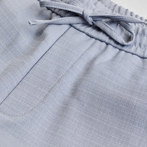 Light Grey Self-Design Slim Fit Trousers