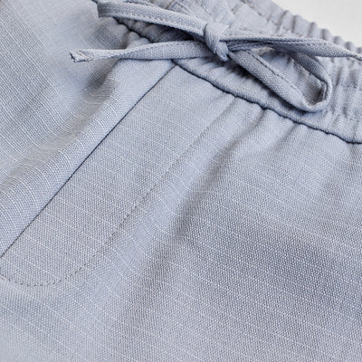 Light Grey Self-Design Slim Fit Trousers