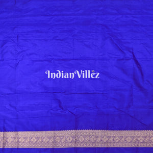 Violet Floral Design Pure Banarasi Katan Saree