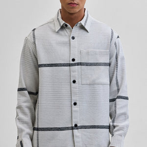 Light Grey Cord Textured Overshirt