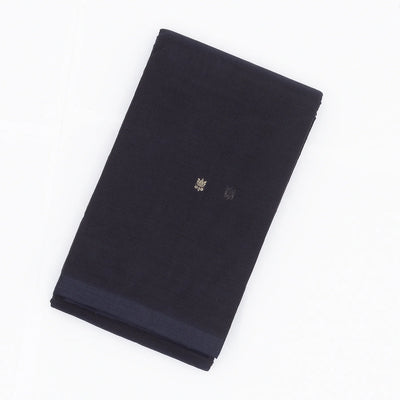 Black Handloom Kanchi Cotton Saree With Lotus Buttas