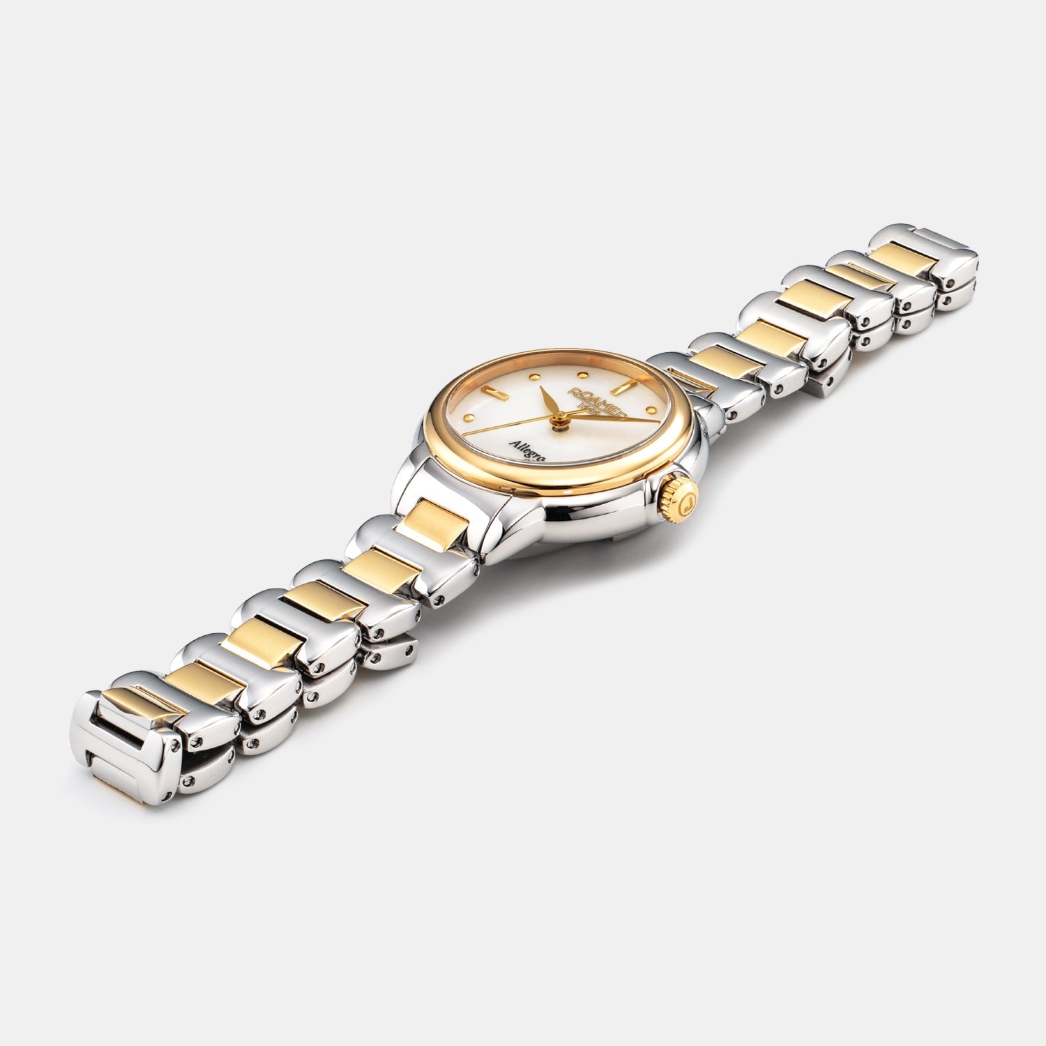 Allegra Women Quartz White Mother Of Pearl Dial Analog Stainless Steel Watch 977847 47 20 20