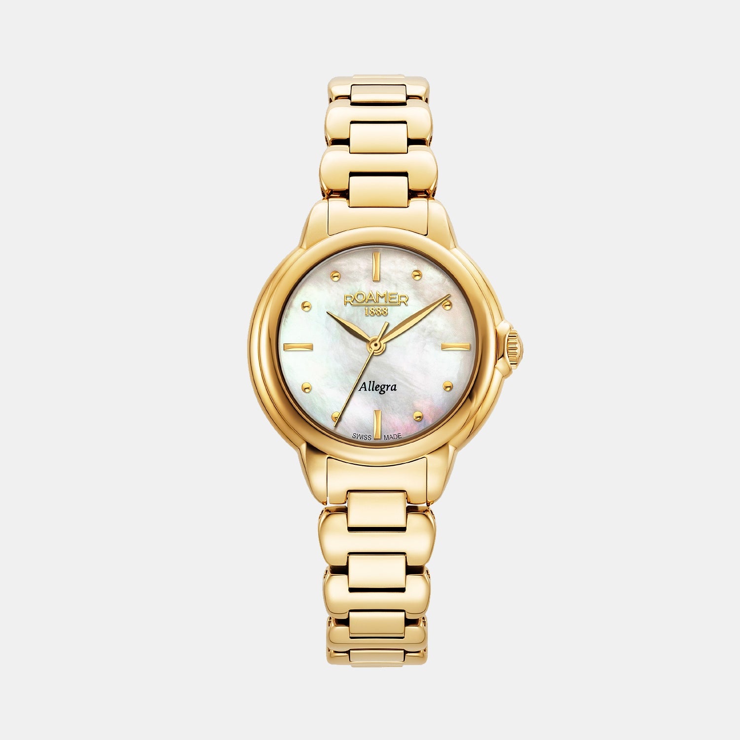 Allegra Women Quartz White Mother Of Pearl Dial Analog Stainless Steel Watch 977847 48 20 20