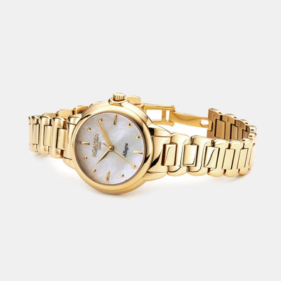 Allegra Women Quartz White Mother Of Pearl Dial Analog Stainless Steel Watch 977847 48 20 20