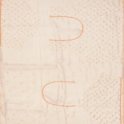 Light Peach Woven Organza Saree With Sequin Embroidery