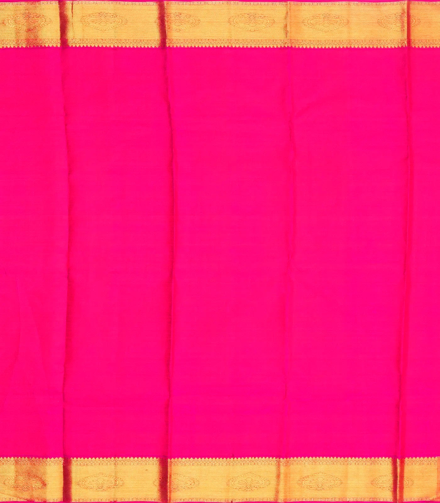 Hot Pink Handloom Kanchipuram Silk Saree With Vanasingaram Motifs