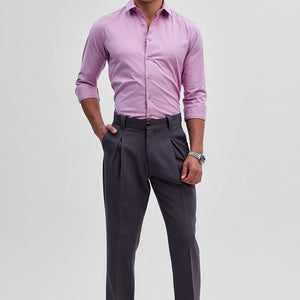 Pink Stretchable Slim Fit Shirt