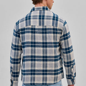 Blue Flannel Checks Overshirt