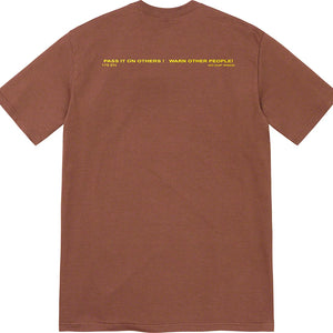 SUPREME WARNING TEE BROWN