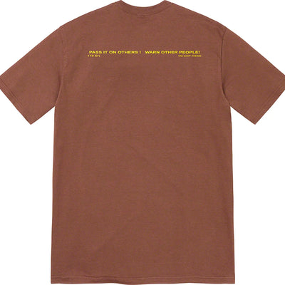 SUPREME WARNING TEE BROWN