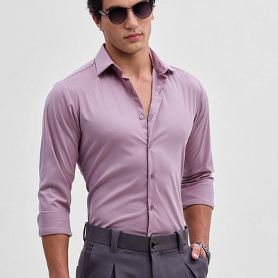 Lilac Slim Fit Stretch Shirt