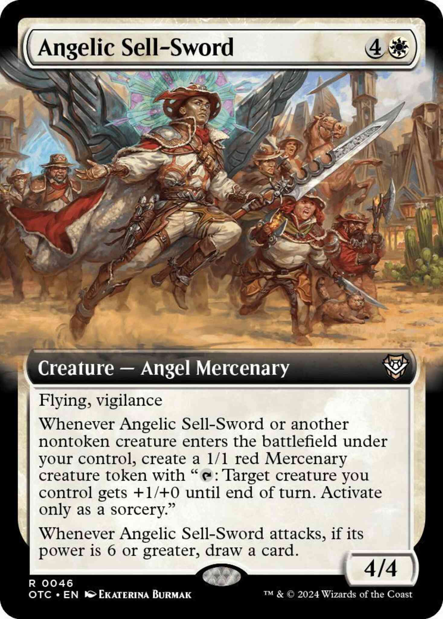 Angelic Sell-Sword [46] [Extended Art] [Outlaws of Thunder Junction: Commander] [Non-Foil]