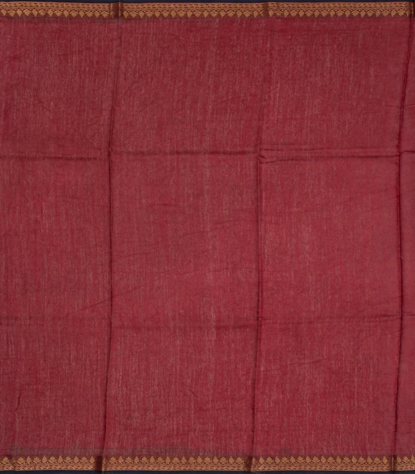 Navy Blue Handloom Tussar Silk Saree With Printed Tree Motifs