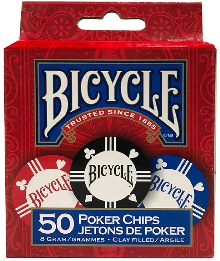 Bicycle 8 Gram Clay Poker Chips - 50ct