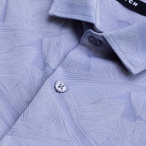 Light Blue Slim Fit Self-Design Shirt