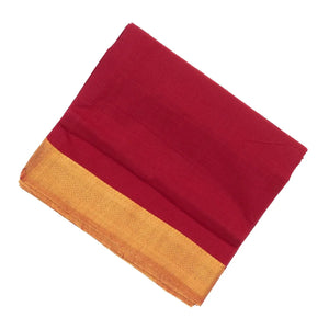 Pink Mangalagiri Cotton Saree With Contrast Zari Border