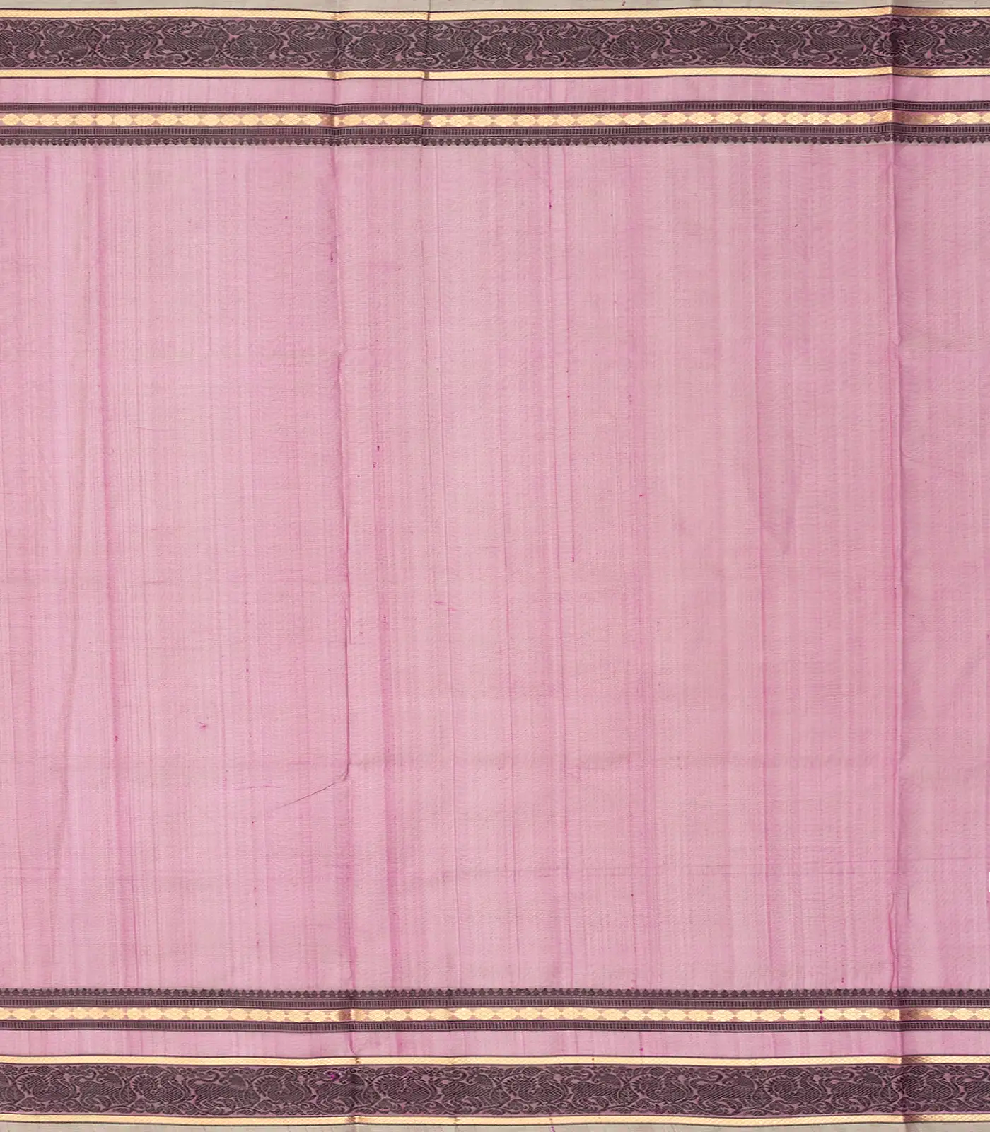 Lilac Handloom Silk Cotton Saree With Zari Checks